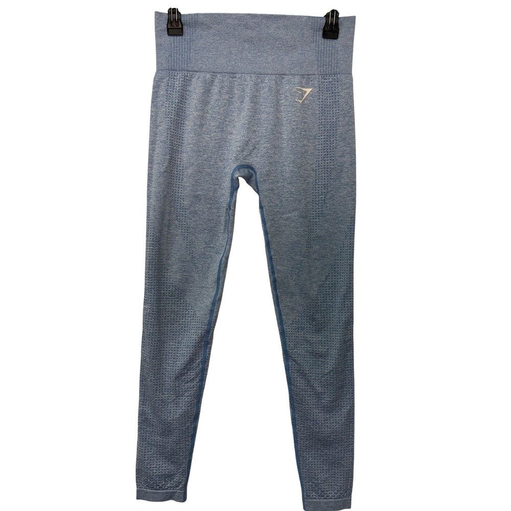 Gymshark Vital Seamless Blue Marl Leggings Women's Size Small High Waisted - Picture 1 of 6